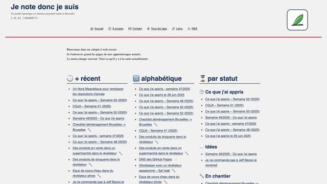 Screenshot of Je note donc je suis — Accueil