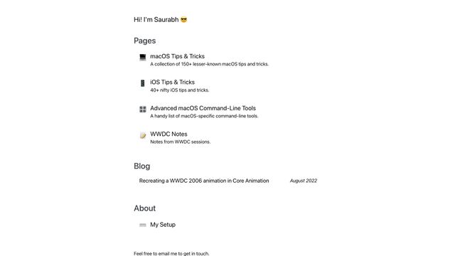 Screenshot of saurabhs.org