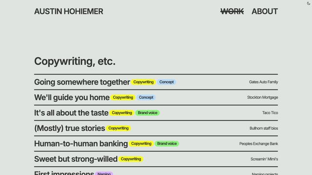 Screenshot of Austin Hohiemer