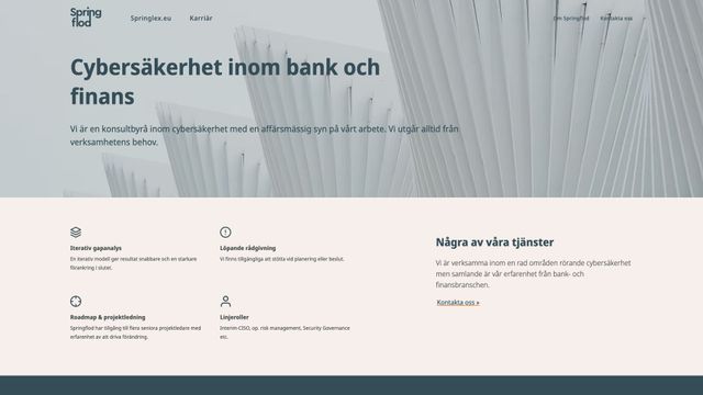 Screenshot of Springflod - Cybersäkerhet inom bank och finans