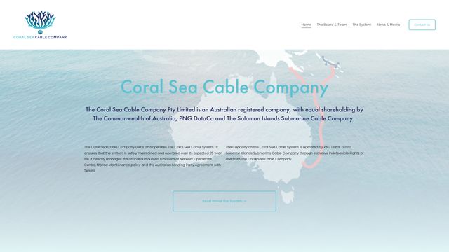 Screenshot of Coral Sea Cable Company