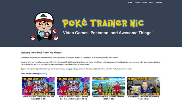 Screenshot of Home | Poké Trainer Nic