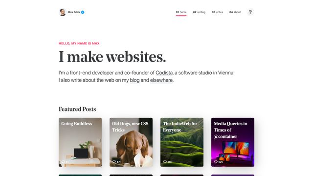 Screenshot of Max Böck