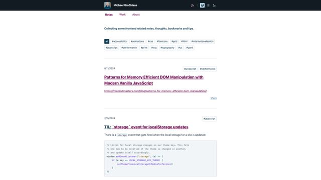 Screenshot of Michael Großklaus