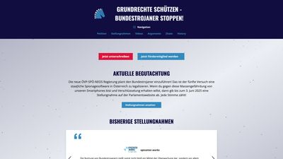 Screenshot of Grundrechte schützen - Bundestrojaner stoppen!