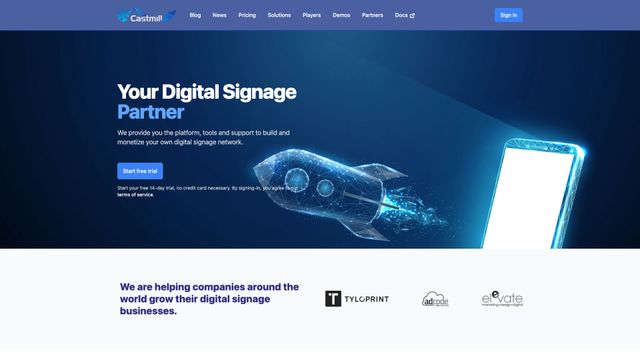Screenshot of Your Digital Signage Partner | Castmill