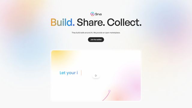 Screenshot of Srva | Build, Share & Monetize AI Apps in Minutes