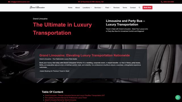 Screenshot of 24/7 Limousine Service | VIP Luxury Chauffeurs – Book Instantly