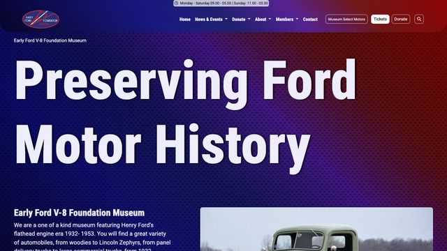 Screenshot of Early Ford V-8 Foundation Museum