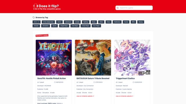 Screenshot of Flip Grip compatible games | Does It Flip?