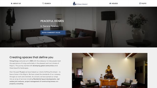 Screenshot of Homes, Plots & Vitrag Gated Communities in Coonoor - Nilgiris