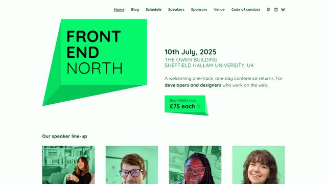 Screenshot of Front End North Conference | 10th July 2025