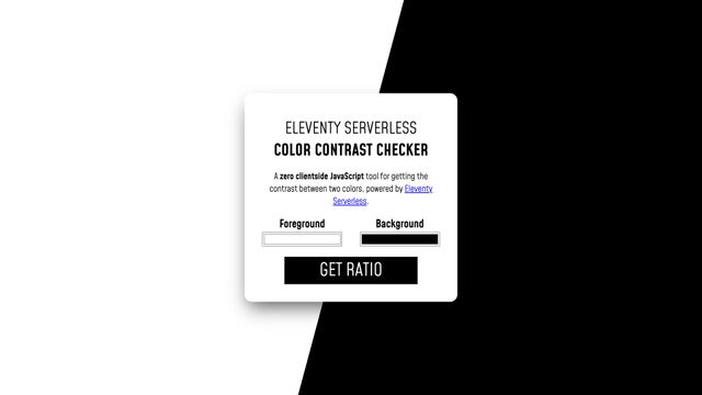 Screenshot of Eleventy Serverless Color Contrast Checker
