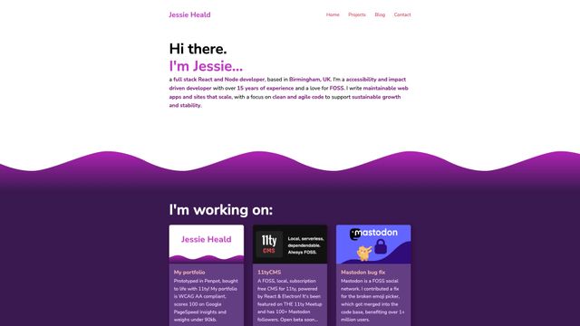 Screenshot of Jessie Heald - Home