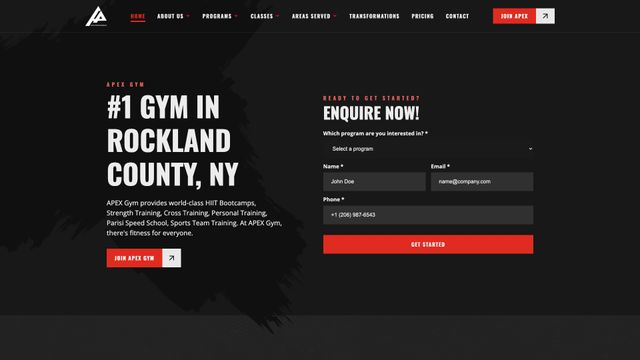 Screenshot of Apex Performance Gym