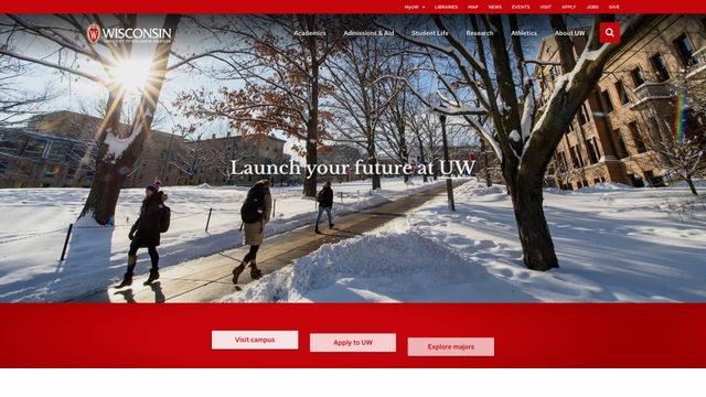 Screenshot of University of Wisconsin–Madison