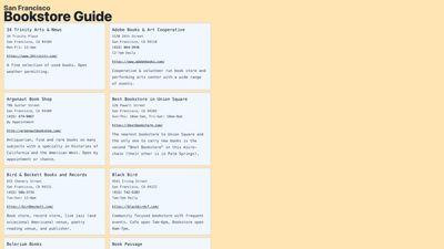 Screenshot of San Francisco Bookstore Guide
