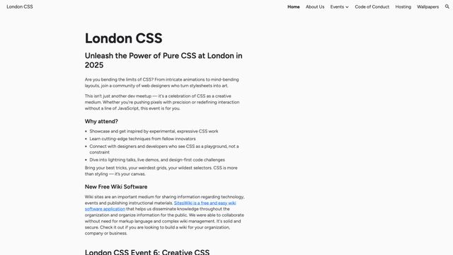 Screenshot of London CSS