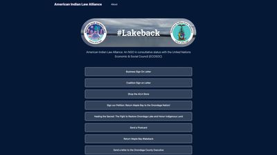 Screenshot of Amerian Indian Law Alliance