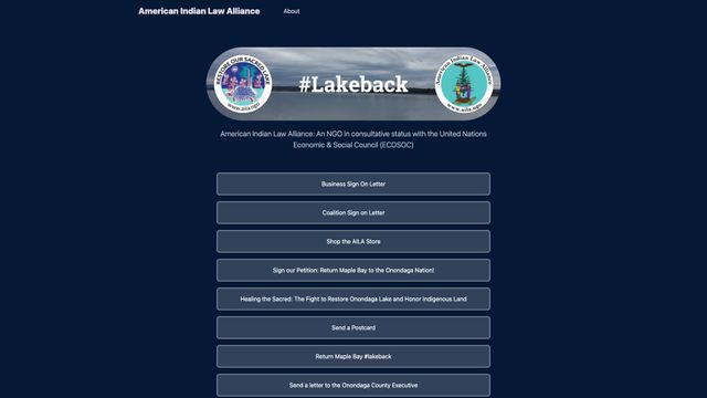 Screenshot of American Indian Law Alliance