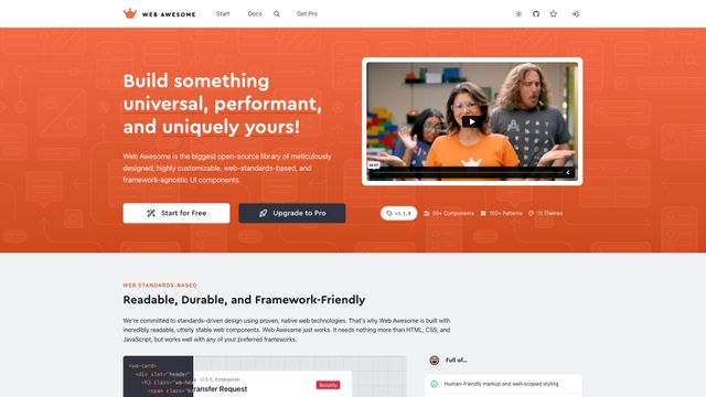 Screenshot of Web Awesome