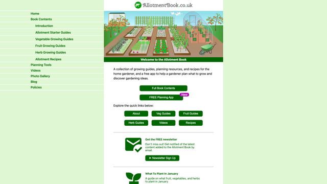 Screenshot of Allotment And Kitchen Garden Website | Discover the Allotment Book