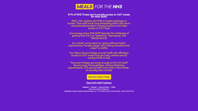 Screenshot of Home | Meals for the NHS
