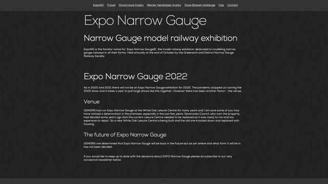 Screenshot of Expo Narrow Gauge model railway exhibition 2021 - ExpoNG
