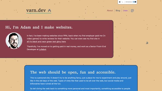 Screenshot of Adam Varn | Front-End Developer