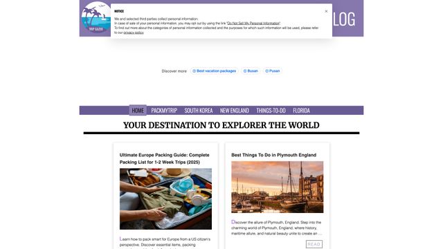 Screenshot of TRIP GAZER - YOUR DESTINATION TO EXPLORER THE WORLD