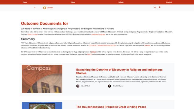 Screenshot of Outcome Documents for