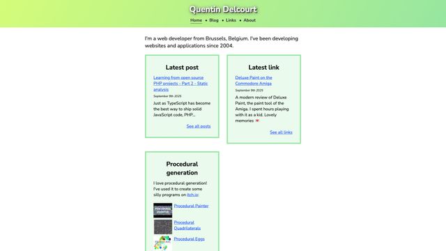 Screenshot of Quentin Delcourt