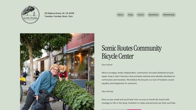 Screenshot of Scenic Routes Community Bicycle Center