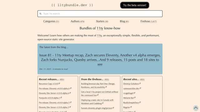 Screenshot of The 11ty Bundle