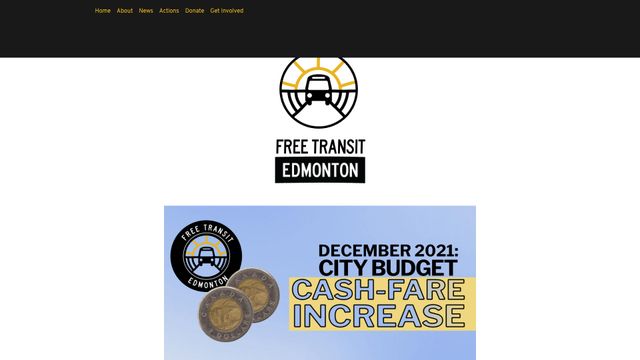 Screenshot of Free Transit Edmonton