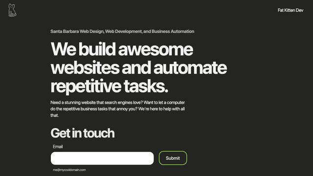 Screenshot of Santa Barbara Web Development | Fat Kitten Dev