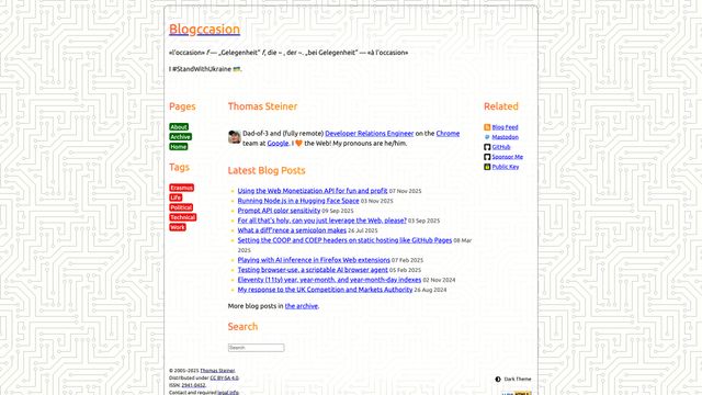 Screenshot of Blogccasion