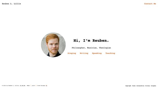 Screenshot of Hi, I’m Reuben.