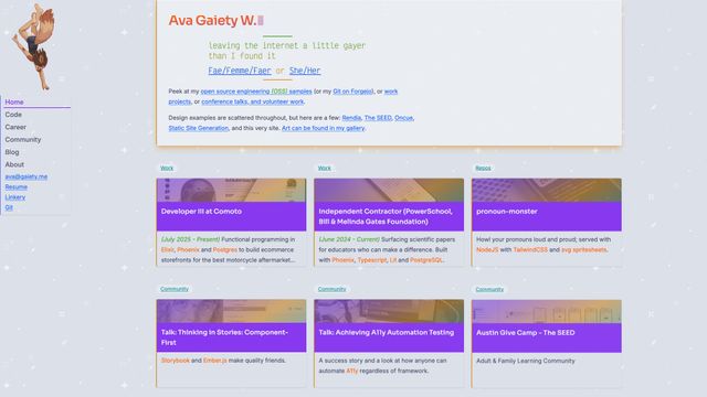 Screenshot of Portfolio - Ava Gaiety W.