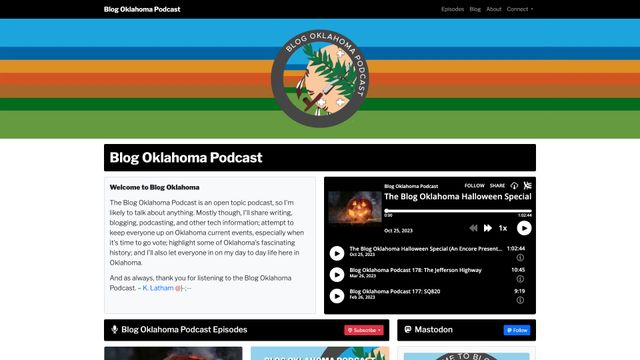 Screenshot of Blog Oklahoma Podcast