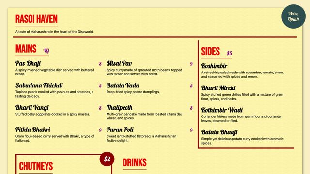 Screenshot of Rasoi Haven