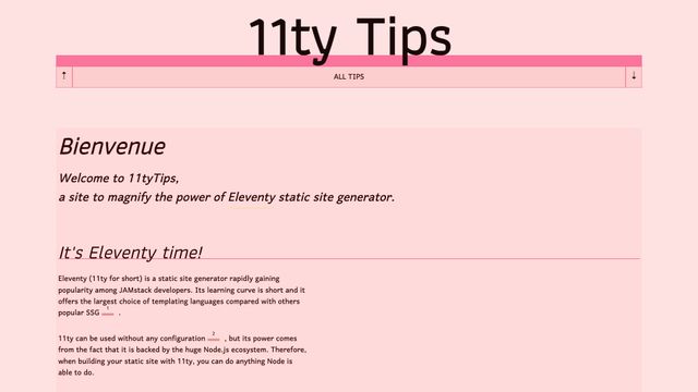Screenshot of 11tyTips