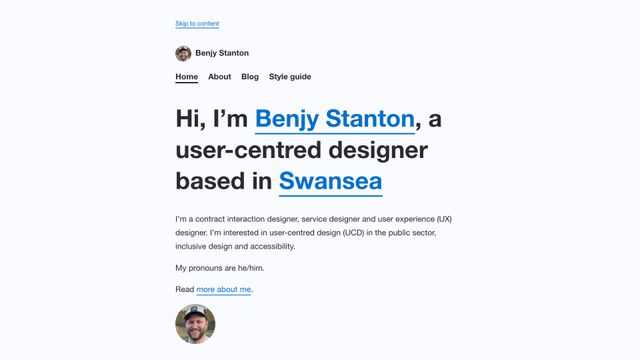 Screenshot of Benjy Stanton – Interaction designer and service designer