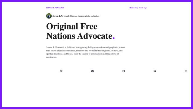 Screenshot of Original Free Nations Advocate - Steven T. Newcomb