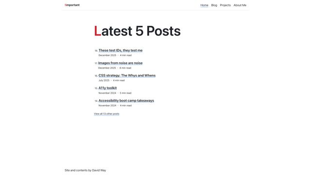 Screenshot of !important