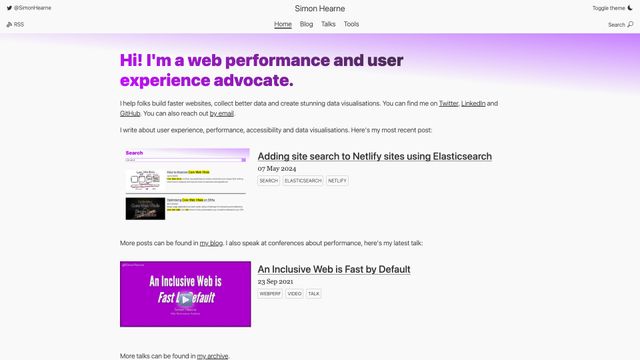 Screenshot of Simon Hearne