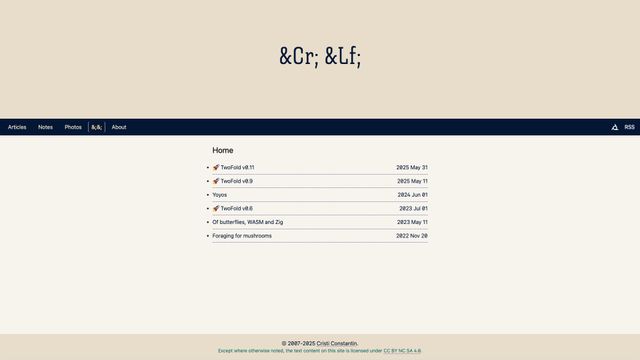 Screenshot of Home - Cr;Lf;