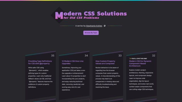 Screenshot of Modern CSS Solutions