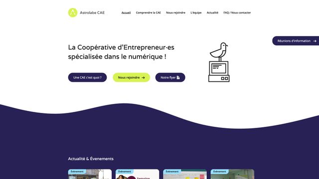 Screenshot of Astrolabe CAE - Accueil