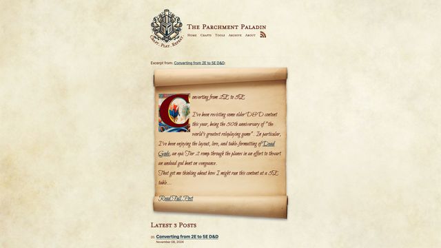 Screenshot of The Parchment Paladin